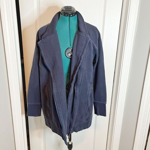 Lululemon Back To It Asymmetrical Full Zip Pocket Wrap Fleece Sweatshirt Jacket - Picture 2 of 11